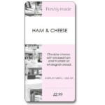 Custom Sandwich Wedge Label - Freshly Made Cafe Pink (Roll of 25)