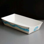 Large White Cardboard Tasty Design Rectangular Chip Tray | SPECIAL OFFER