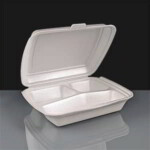 3 Compartment Large Meal Box WHITE