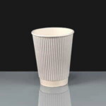 8oz White Ripple Paper Coffee Cup