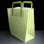 Lime Candy Striped Handled SOS Bags 250 x140 x 300mm