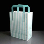 Aqua Candy Striped Handled SOS Bags 180 x 80 x 230mm