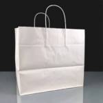 Large White Twisted Handle Bags