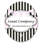 Custom Oval 75x90mm Gloss Label - Sweet Company 5 (Roll of 25)