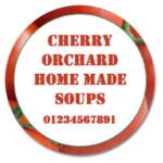 Custom Round Gloss Label - Tomato Border (Roll of 25)