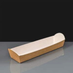 Kraft Open Baguette / Hotdog Food Tray - 245 x 60 x 59mm