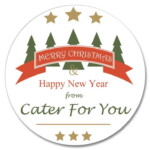 Custom Round Gloss Label - Xmas 2 Design (Roll of 25)