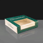 Premium Green Christmas Snowflake Square Mince Pie Box 7x7x2