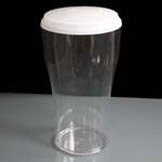 Polycarbonate 2 Pint Take Out Glasses With Lids - CE Stamped