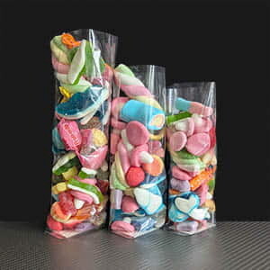 Clear Block Bottom Bags