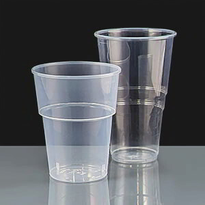 Disposable Plastic Pint and Half Pint Glasses