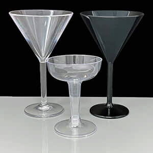Plastic Martini Glasses
