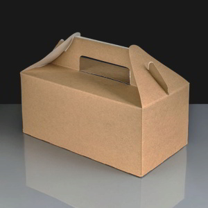 Small BROWN Carrypack / Handled Food Box - Box of 125