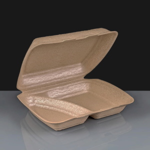 Infinity 2 Compartment Meal Box Brown