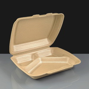 Infinity 3 Compartment Meal Box Brown
