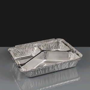 Rectangular Three Compartment Foil Take Away Container