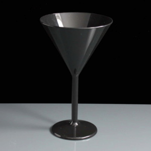 Black Polycarbonate Plastic Martini Glass: Box of 12