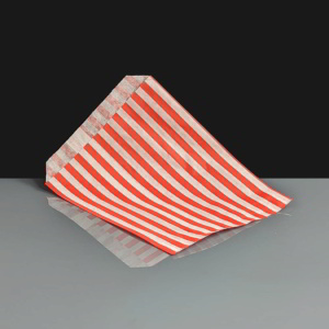 Red and White Striped Counter Bags 250 x 350mm - Box of 500