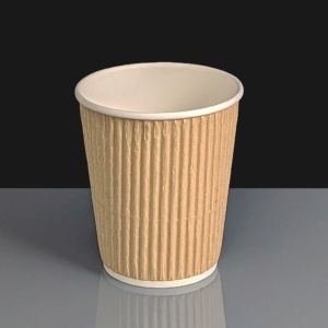 8oz Kraft Insulated Ripple Hot Drink Paper Coffee Cup
