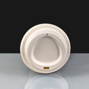 Biodegradable Bagasse Sip-Thru Lid to fit 8oz Paper Coffee Cups