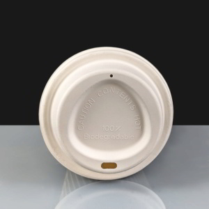Biodegradable Bagasse Sip-Thru Lid for 12 & 16oz Paper Coffee Cups