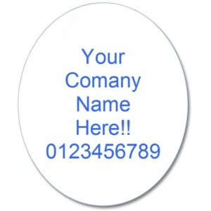 Custom 90x75mm Oval Blank Gloss Label - Add Your Own Text (Roll of 25)