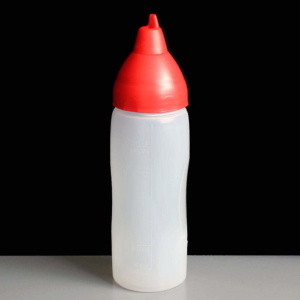 Araven 02555 500ml Non Drip Squeeze Sauce Bottle Red Nozzle