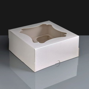 White 4 Hole Cupcakes Boxes with Window