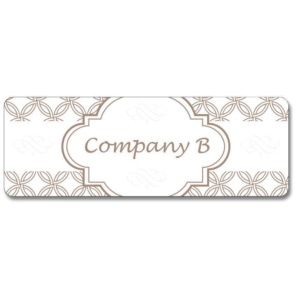 Custom Rectangular Gloss Label - Taupe Chain Link (Roll of 25)