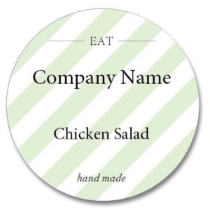 Custom Round Label - EAT Hand Made Green (Roll of 25)
