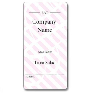 Custom Label - EAT Hand Made Pink - 101x51mm (Roll of 25)