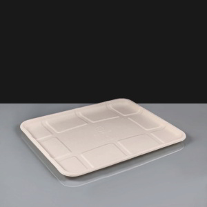 No. 8S Shallow White Compostable Bagasse Meat Trays