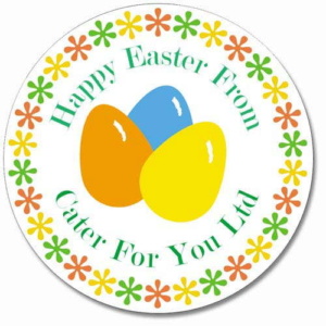 Custom Round Gloss Label - Happy Easter From (Roll of 25)