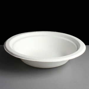14oz White Bagasse Biodegradable Bowl