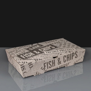 Medium Corrugated Printed Fish and Chips Boxes
