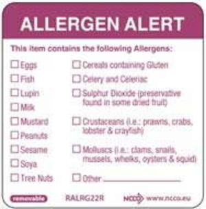 Allergy Safety Labels - Roll of 500