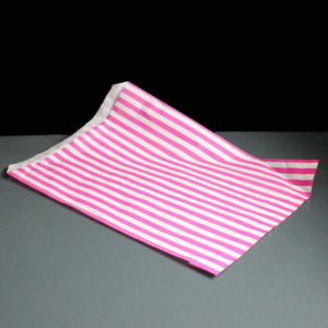 Pink and White Striped Counter Bags 250 x 350mm - Box of 500