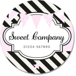 Custom Round Gloss Label - Sweet Company 1 (Roll of 25)
