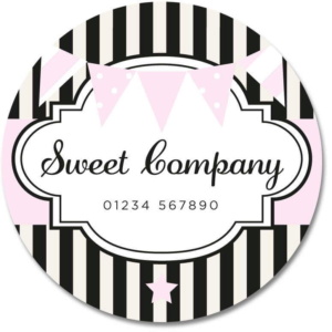 Custom Round Gloss Label - Sweet Company 3 (Roll of 25)