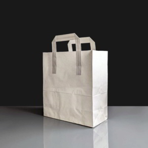 Medium White Paper Bags With Handles - Box of 250