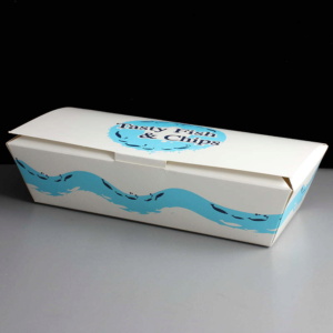 Large White Tasty Rectangular Fish and Chip Box