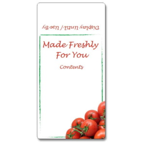 Custom Sandwich Wedge Label - Tomato Corner Design (Roll of 25)