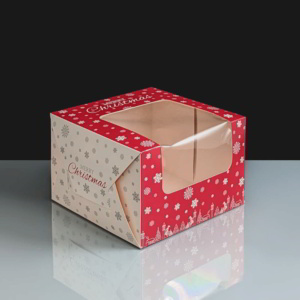 Premium Windowed Christmas SNOWFLAKE Cake Boxes 6x6x4