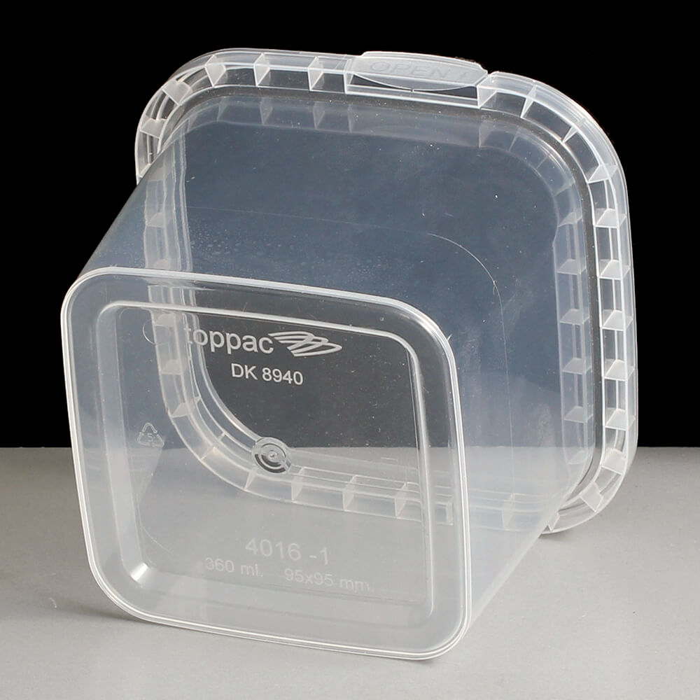 Square 360ml Tamper Evident Container and lids