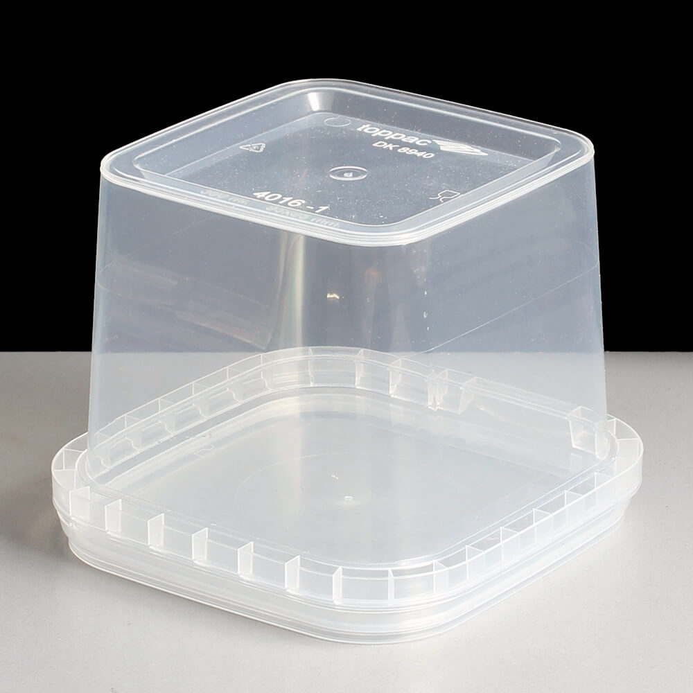 Square 360ml Tamper Evident Container and lids