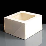 White 4 Cavity Mini Cupcake Boxes Film Window - Box of 100