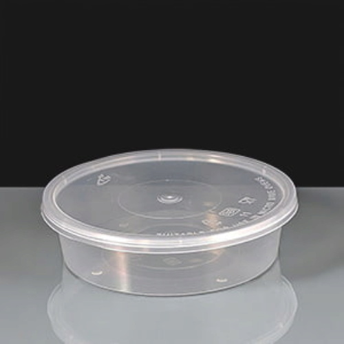 227ml Clear Round Plastic Container and Lid