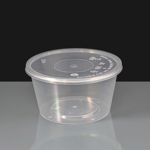 450ml Clear Round Plastic Container and Lid