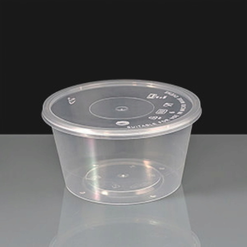 450ml Clear Round Plastic Container and Lid