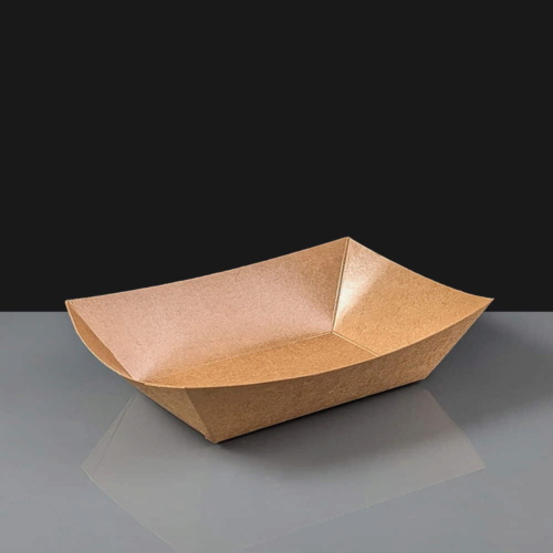Medium Kraft Food Tray - 192 x 145 x 35mm